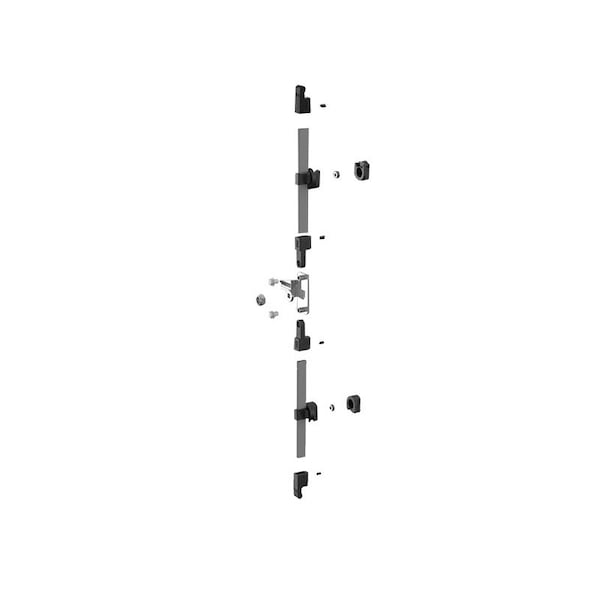 Door Rod Kit, 39 in. H x 5 in. W x 1 in. L, Aluminum
